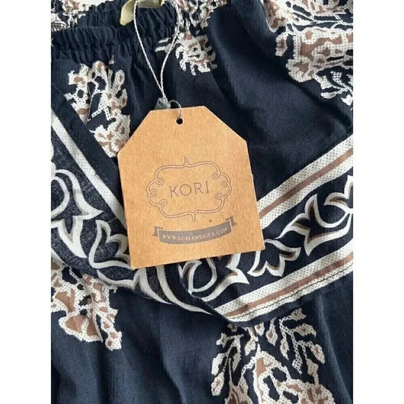 Kori America Womens Navy Blue Floral Off The Shoulder Maxi Dress Size S - Picture 10 of 12